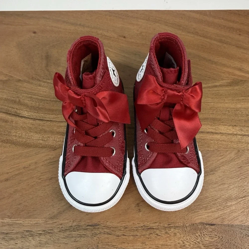 New Little Kids Converse Chuck Taylor All Star 1V High Top Bow Sneakers Size 5 C